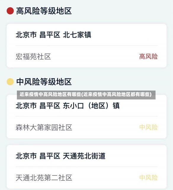 近来疫情中高风险地区有哪些(近来疫情中高风险地区都有哪些)-第1张图片-建明新闻