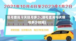 限号查询今天限号多少(限号查询今天限号多少时间)-第1张图片-建明新闻