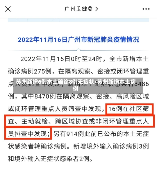 苏州新增6例本土确诊8例无症状/苏州新增本土病例-第1张图片-建明新闻