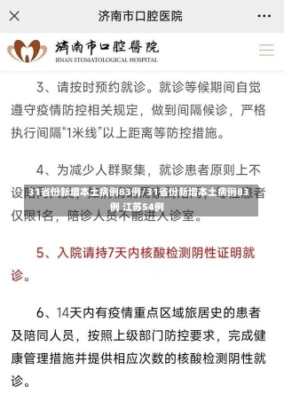 31省份新增本土病例83例/31省份新增本土病例83例 江苏54例-第2张图片-建明新闻