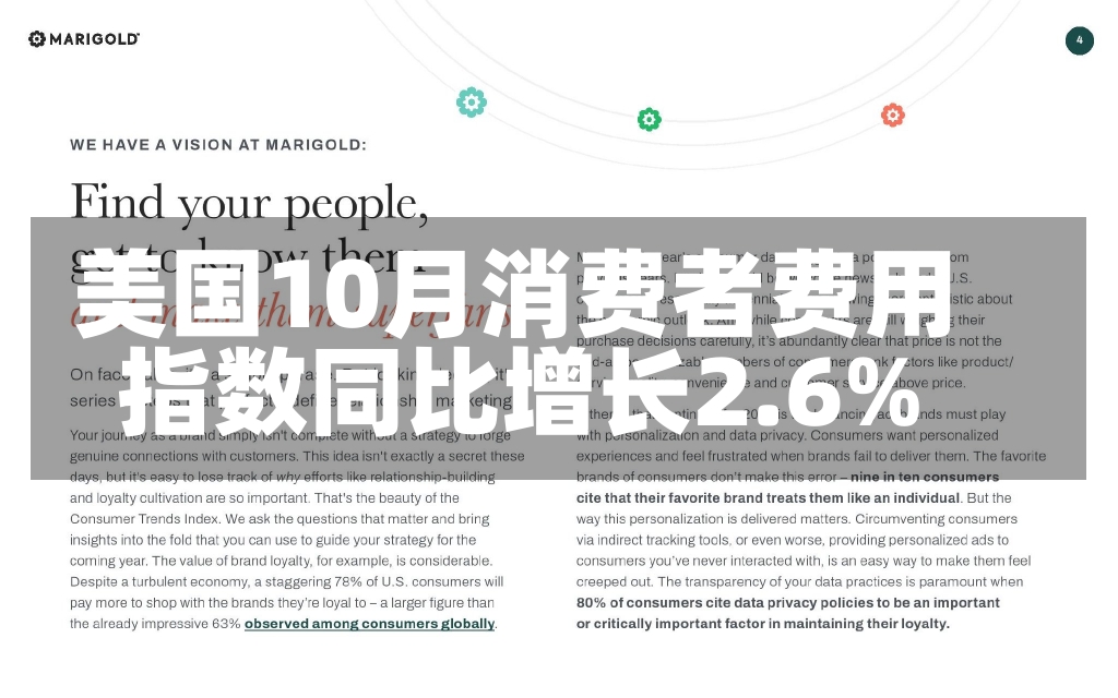 美国10月消费者费用
指数同比增长2.6%-第1张图片-建明新闻