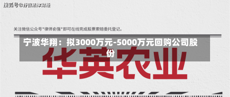 宁波华翔：拟3000万元-5000万元回购公司股份-第2张图片-建明新闻