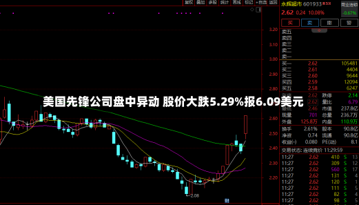 美国先锋公司盘中异动 股价大跌5.29%报6.09美元-第1张图片-建明新闻