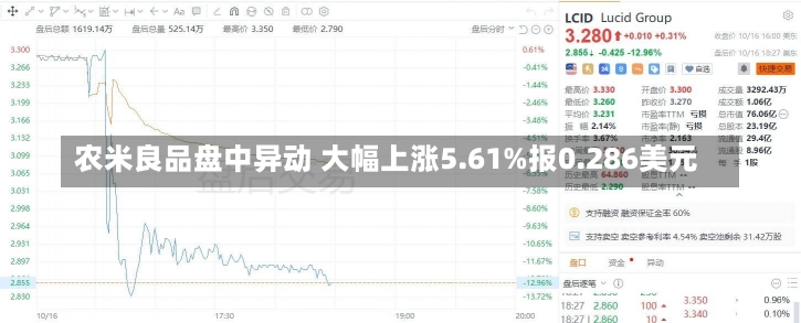 农米良品盘中异动 大幅上涨5.61%报0.286美元-第2张图片-建明新闻