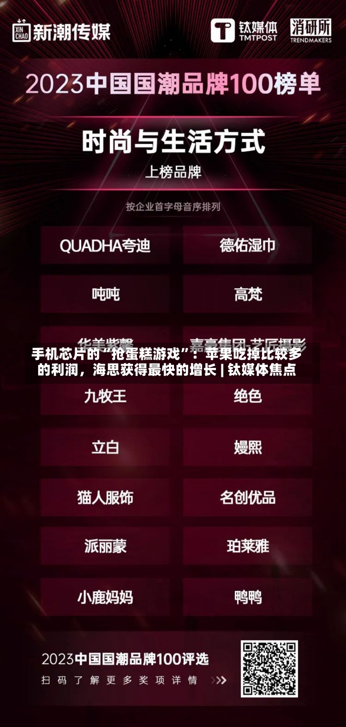 手机芯片的“抢蛋糕游戏”：苹果吃掉比较多
的利润，海思获得最快的增长 | 钛媒体焦点-第1张图片-建明新闻