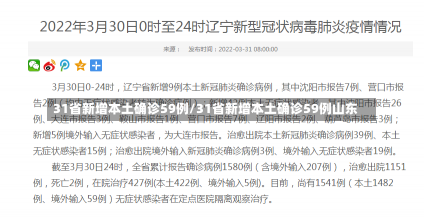 31省新增本土确诊59例/31省新增本土确诊59例山东-第1张图片-建明新闻