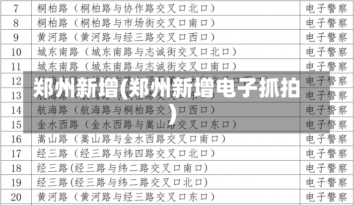 郑州新增(郑州新增电子抓拍)-第3张图片-建明新闻