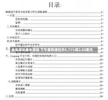 金生游乐盘中异动 下午盘快速拉升5.71%报2.02美元-第2张图片-建明新闻