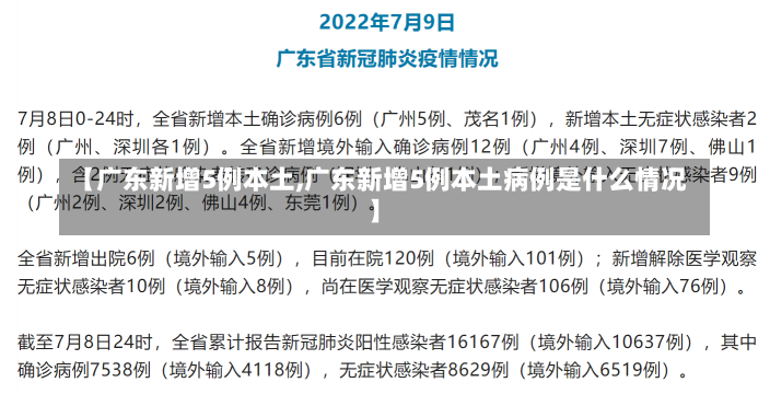 【广东新增5例本土,广东新增5例本土病例是什么情况】-第1张图片-建明新闻