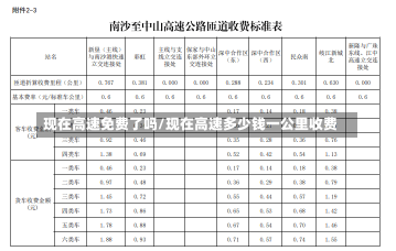 现在高速免费了吗/现在高速多少钱一公里收费-第3张图片-建明新闻