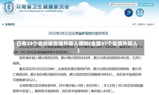 已有23个省份报告境外输入病例(全国31个省境外输入)-第1张图片-建明新闻