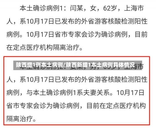 陕西增1例本土病例/陕西新增1本土病例具体情况-第2张图片-建明新闻