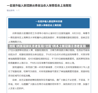 沈阳1例新冠肺炎患者复阳/沈阳1例本土新冠确诊患者复阳-第2张图片-建明新闻