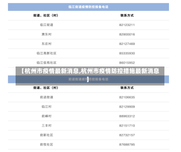 【杭州市疫情最新消息,杭州市疫情防控措施最新消息】-第2张图片-建明新闻