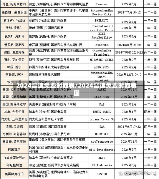 2024高速免费时间表/2024高速免费时间表图-第2张图片-建明新闻