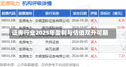 证券行业2025年盈利与估值双升可期-第1张图片-建明新闻