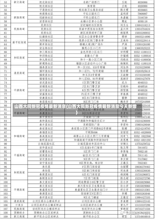 山西大同新冠疫情最新消息(山西大同新冠疫情最新消息今天新增)-第2张图片-建明新闻