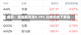 盘前：道指期货涨0.19% 比特币创下新高-第1张图片-建明新闻