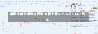 中国天然资源盘中异动 大幅上涨5.29%报0.663美元-第1张图片-建明新闻