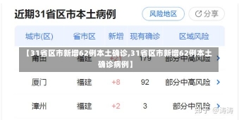 【31省区市新增62例本土确诊,31省区市新增62例本土确诊病例】-第2张图片-建明新闻