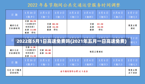 2022年5月1日高速免费吗(2021年五月一日高速免费)-第3张图片-建明新闻