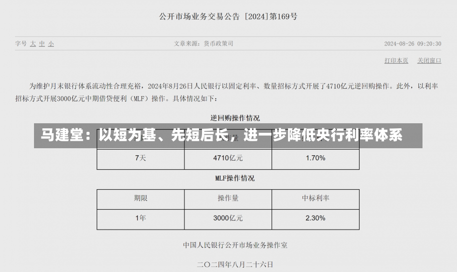 马建堂：以短为基、先短后长，进一步降低央行利率体系-第2张图片-建明新闻