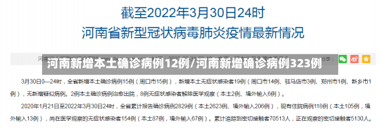 河南新增本土确诊病例12例/河南新增确诊病例323例-第2张图片-建明新闻