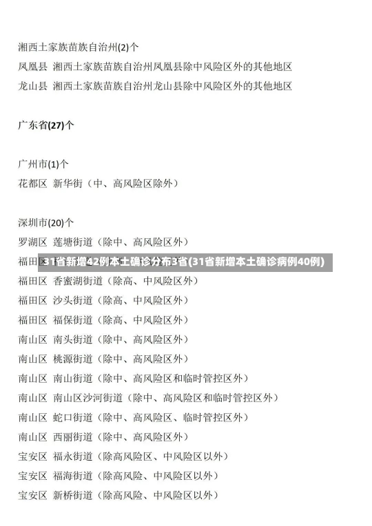 31省新增42例本土确诊分布3省(31省新增本土确诊病例40例)-第1张图片-建明新闻