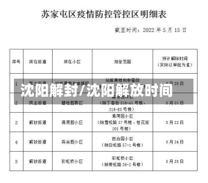 沈阳解封/沈阳解放时间-第3张图片-建明新闻