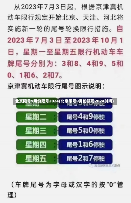 北京限号9月份限号2024(北京限号9月份限号2024时间)-第3张图片-建明新闻