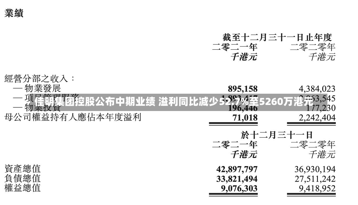 佳明集团控股公布中期业绩 溢利同比减少52.7%至5260万港元-第2张图片-建明新闻