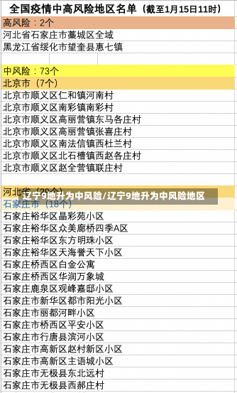 辽宁9地升为中风险/辽宁9地升为中风险地区-第2张图片-建明新闻