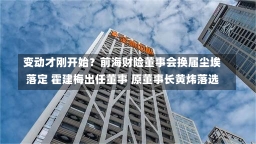 变动才刚开始？前海财险董事会换届尘埃落定 霍建梅出任董事 原董事长黄炜落选-第2张图片-建明新闻