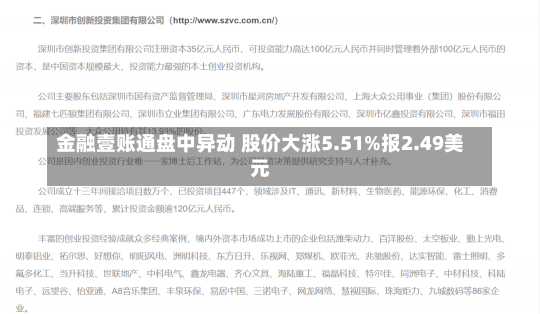 金融壹账通盘中异动 股价大涨5.51%报2.49美元-第2张图片-建明新闻