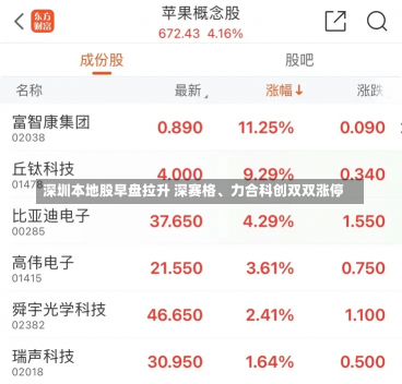 深圳本地股早盘拉升 深赛格、力合科创双双涨停-第3张图片-建明新闻