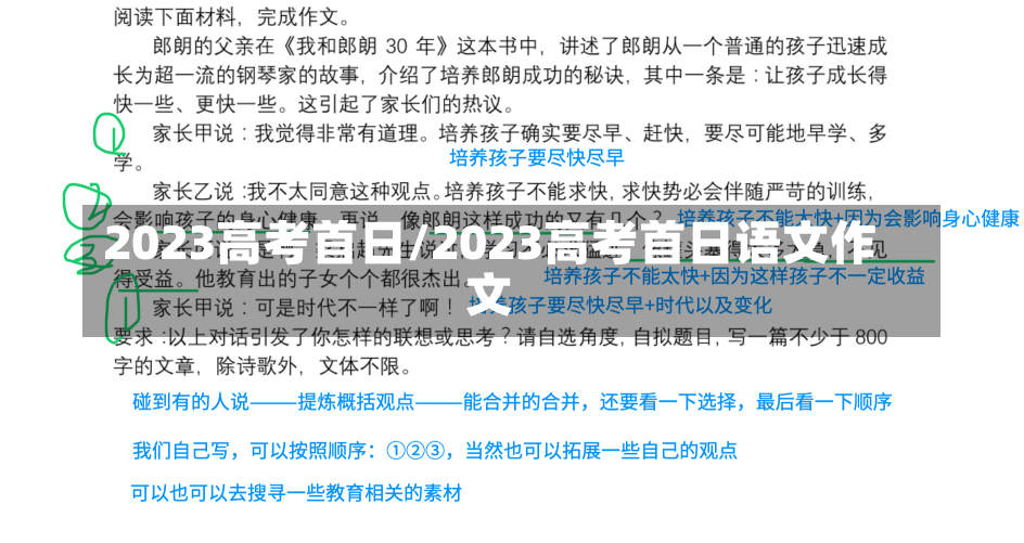 2023高考首日/2023高考首日语文作文-第1张图片-建明新闻