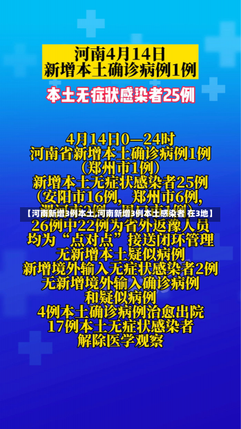 【河南新增3例本土,河南新增3例本土感染者 在3地】-第3张图片-建明新闻