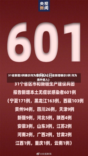 31省新增2例确诊均为境外输入(31省新增确诊2例 均为境外输入)-第1张图片-建明新闻