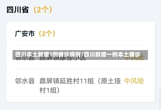 四川本土新增1例确诊病例/四川新增一例本土确诊-第3张图片-建明新闻