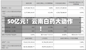 50亿元！云南白药大动作！-第1张图片-建明新闻