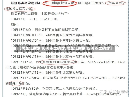 【黑龙江新增16例本土确诊,黑龙江新增15例本土确诊】-第1张图片-建明新闻