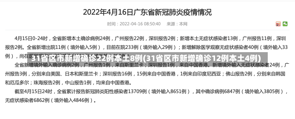 31省区市新增确诊22例本土8例(31省区市新增确诊12例本土4例)-第3张图片-建明新闻