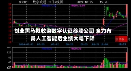 创业黑马拟收购数字认证参股公司 全力布局人工智能后业绩大幅下降-第1张图片-建明新闻