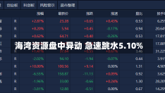 海湾资源盘中异动 急速跳水5.10%-第1张图片-建明新闻