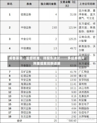 筹备募资、监管核准、待股东决议……多起券商并购重组案现新进展-第1张图片-建明新闻