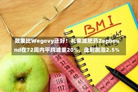 效果比Wegovy还好！礼来减肥药Zepbound在72周内平均减重20%，盘前跳涨2.5%-第1张图片-建明新闻