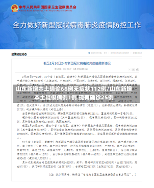 山东新增本土确诊66例无症状112例/山东新增本土疑似病例1例 现有确诊25例-第3张图片-建明新闻