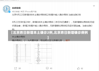 【北京昨日新增本土确诊2例,北京昨日新增确诊病例】-第1张图片-建明新闻