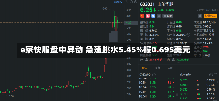 e家快服盘中异动 急速跳水5.45%报0.695美元-第2张图片-建明新闻