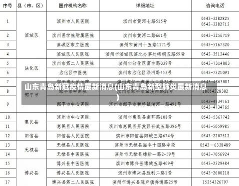 山东青岛新冠疫情最新消息(山东青岛新型肺炎最新消息)-第1张图片-建明新闻